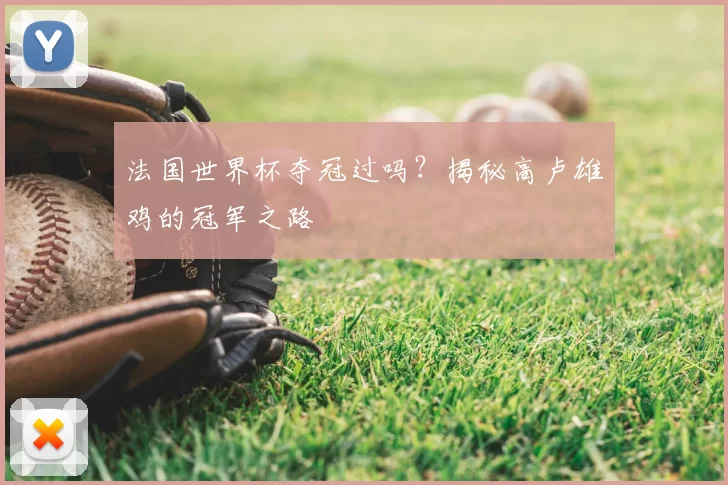 法国世界杯夺冠过吗？揭秘高卢雄鸡的冠军之路